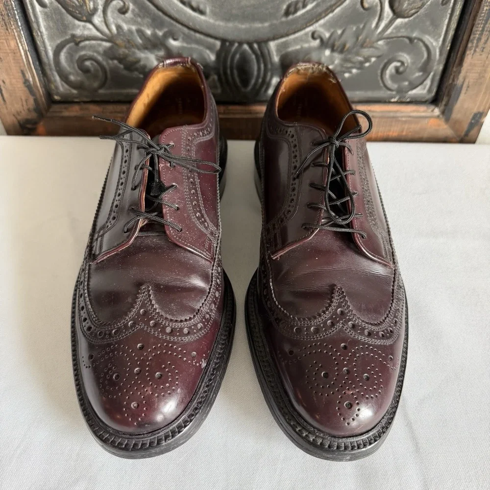Bootmaster by Thom McAnn Burgundy Leather Wingtips Made in USA Men's Sz‎ 9.5